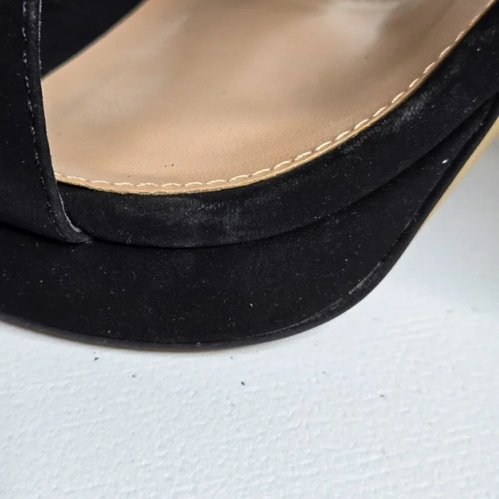 Steve Madden Entourage Black Ankle Strap Dress Block Heel Sandal Shoes Sz 9.5 - Picture 10 of 12